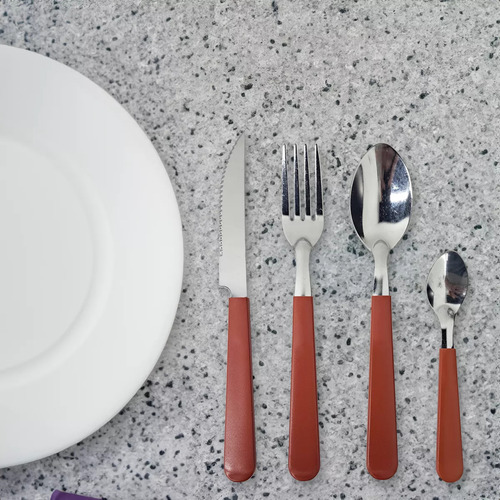 Set X6 Cuchara De Te Carol De Acero Inoxidable Mango Gris Home