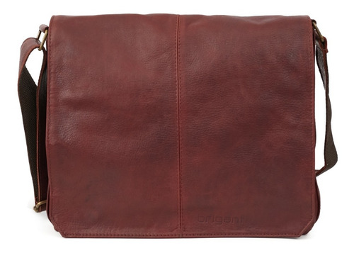 Imagen 2 de 10 de Morral Cuero Hombre Briganti Bolso Vestir Liso Tapa Acc61560