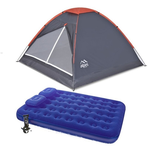 Combo Carpa Alpes Para 4 Personas Eco + Combo Colchón 