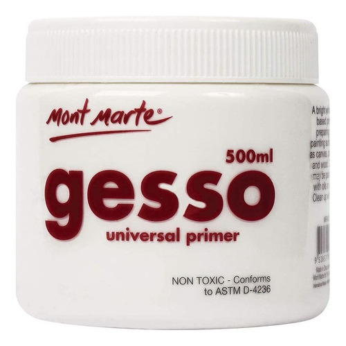 Mont Marte Premium Gesso - Primer Universal (16.9 fl Oz), A