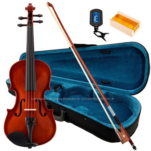 Violin Estudio Estuche Arco Resina Afinador Varias Medidas