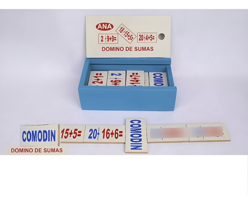 Dominó Educativo De Sumas En Madera - Material Didáctico