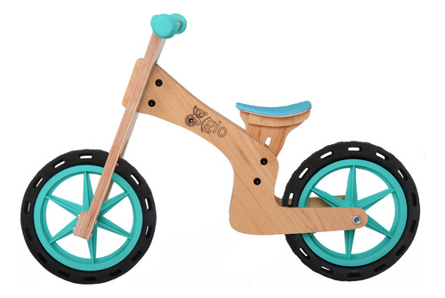 Bicicleta De Inicio De Madera Gio Clásica, Sin Pedales Turquesa