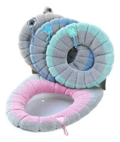 T, 4pzs Cubre Asiento Funda Lavable Cálida Inodoro Taza Wc