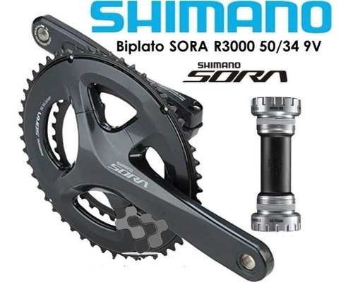 Plato Biela Shimano Sora R3000 50 / 34 9v Biplato Bicicleta