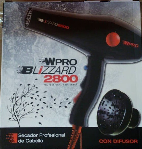 Secador Profesional Blizzard 2800 Con Difusor Wpro