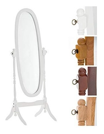 Color:Natura Espejo Ovalado De Cuerpo Entero Estilo Rústico I Espejo Inclinable Tamaño: 150 x 60 cm Espejo De Pie De Madera Clásico Cora Color: 