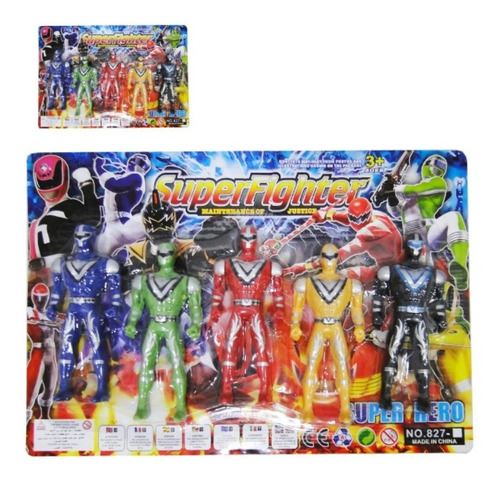 Boneco Ranger Super Fighter Hero Colors Cartela 5çs Ba17771