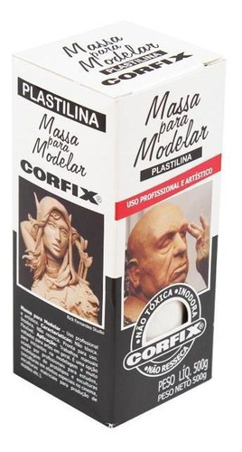 Massa De Modelar Plastilina 500g Corfix - Branco