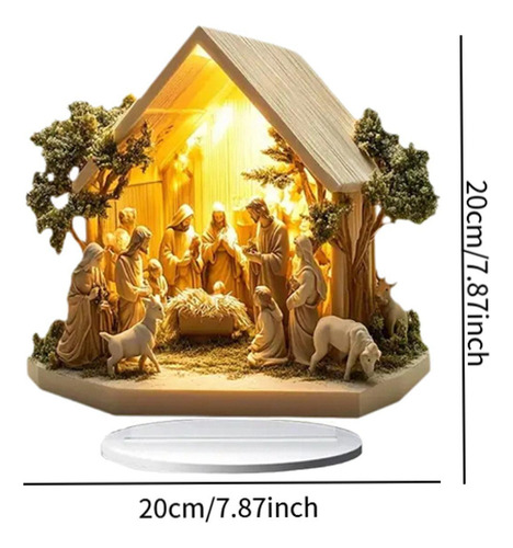 Estatuilla De Belén Navideño, Estatua Plana Casa 20x20cm