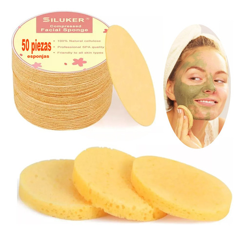 50 Pzs Esponja Facial Comprimida Para Limpieza Y Exfoliación