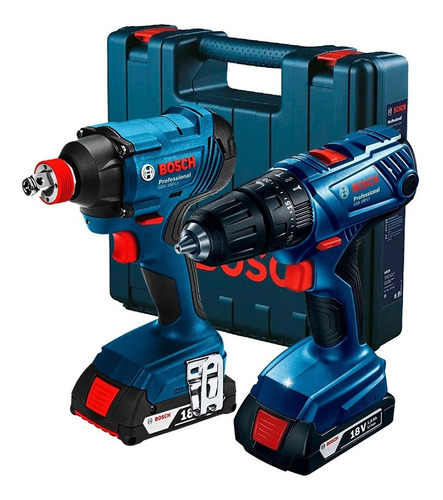Imagen 1 de 6 de Taladro Percutor Gsb 180 + Llave De Impacto Gdx 180+maletín