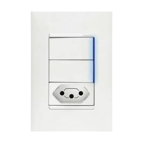 Interruptor Simples 2ss + Tomada 10a 4x2 Pial Plus+ C/led