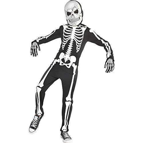 Resplandor Traje De Halloween De Esqueleto Oscuro Niño...