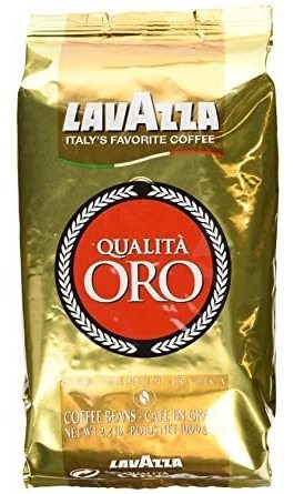 Lavazza Qualita Oro Italian Coffee Beans Whole 2 Libras Pack