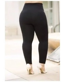 Imagen 3 de 6 de Leggins Tallas Grandes Pretina Ancha De Algodo L-xl- Xxl