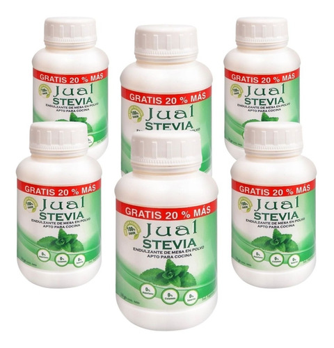 Stevia En Polvo Jual Vegano Endulzante Sin Tacc 110g Pack X6