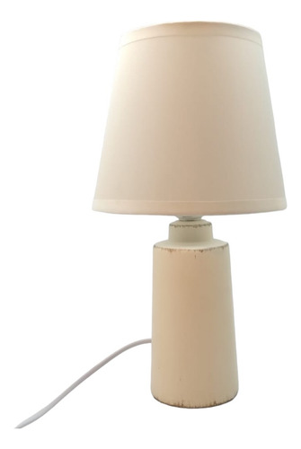 Luminária Abajur Creme Mesa Criado Quarto Com Cúpula