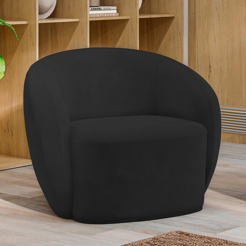 Kit 02 Poltronas Decorativas Sala Estar Gliese Veludo Preto