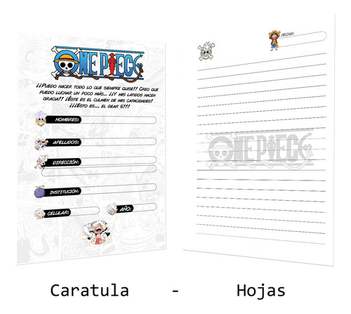 Libreta Notas A6 Anime One Piece