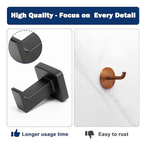 Ganchos Para Toallas De Baño Nearmoon - Ganchos Cuadrados De