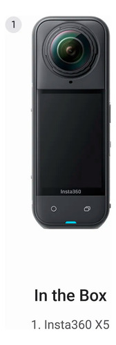 Câmera De Ação Insta360 X5 8k 360º Ipx8 À Prova D'água Chip Triple Ai 2400mah Bateria Lentes Resistentes E Substituíveis Cor Preta