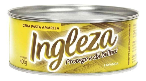 Kit 12 Cera Pasta Ingleza Incolor Carnaúba 400g Piso Móveis