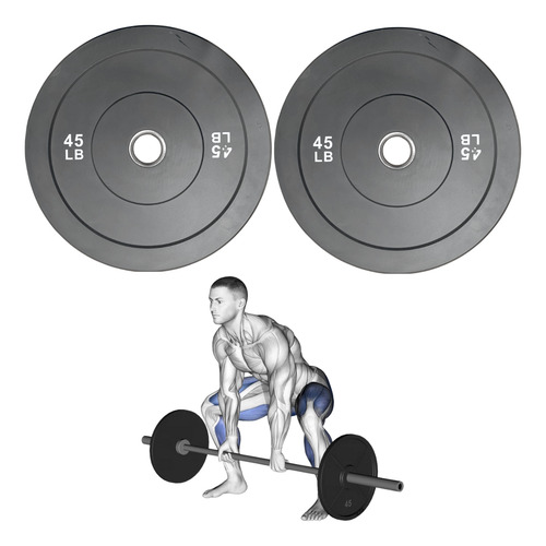 Par Bumpers Rígidos Ironfit 45lbs Discos 2 Pulgadas Caucho