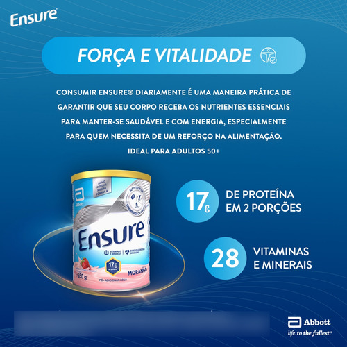 Ensure Em Pó Sabor Morango 850g Morango