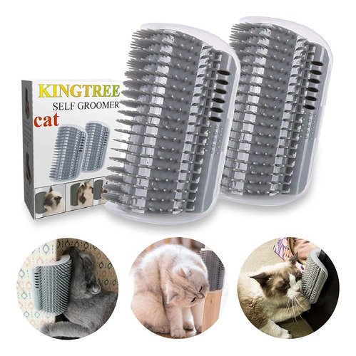 Kingtree Cat Self Groomer Paquete De 2 Cepillos Para Esquina