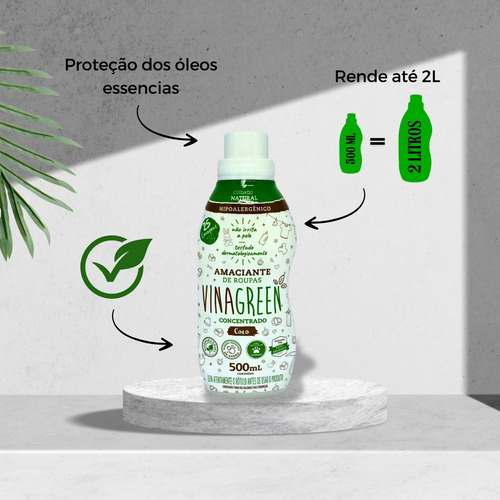 Amaciante De Roupas Vegano Vinagreen Coco 500 Ml