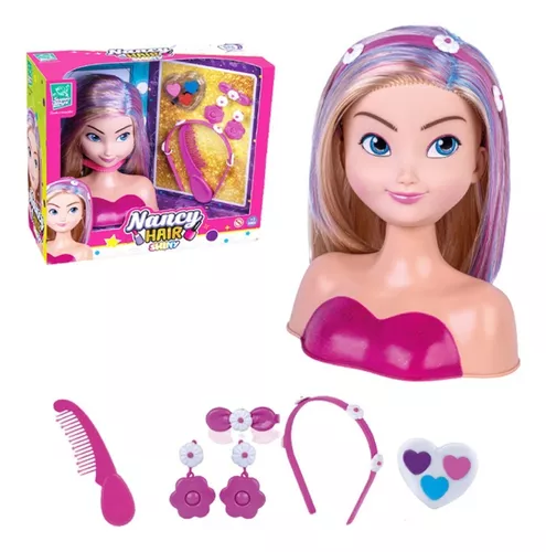 Boneca Barbie Busto P/pentear + Kit Salão De Beleza -c/vídeo :  : Brinquedos e Jogos