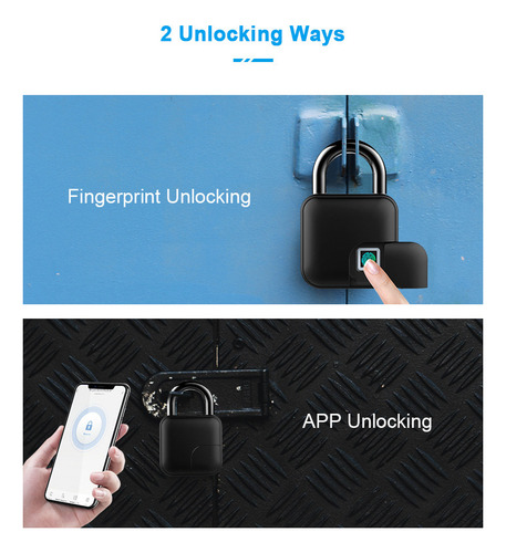 Para Smart Padlock Impressão Digital E Desbloqueio De