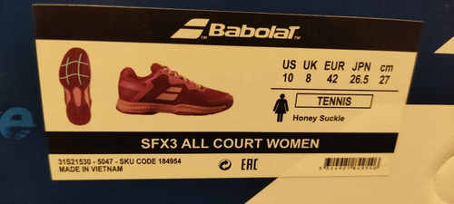 Imagen 5 de 6 de Zapatillas De Padel Babolat Woman Sfx3 Suela Michelin
