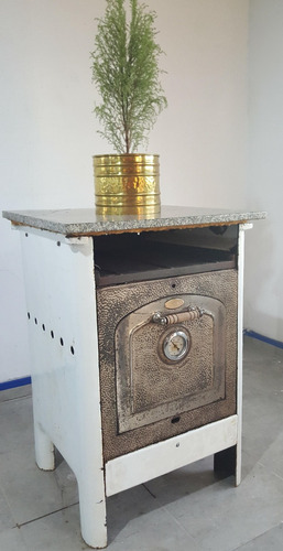 Cocina Horno Leña Fundición Enlozado Tapa Marm Deco Antiguo (Usado)