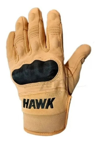 Imagen 2 de 4 de Guante Para Moto Hawk Army Full Finger Camel