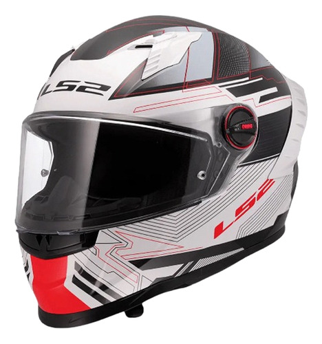 Casco Integral Ls2 Ff816 Cosmos Digital/ Listo P/ Intercom. Blanco Digital M