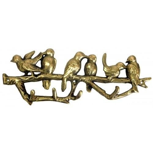 Porta Chaves Pássaros Bronze Decoração Passarinhos Lindos