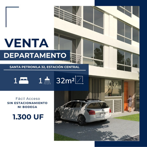 Venta Hermoso Depto. Estación Central - Santa Petronila 32