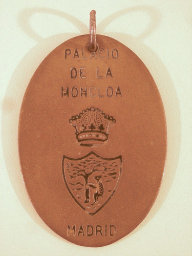 Medalla Bronce Escudo Palacio De La Moncloa Madrid