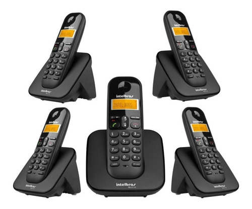 Kit Telefone Ts 3110 Intelbras E 4 Extensão Data Hora Alarme