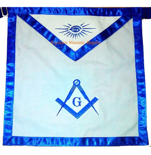 Delantal Masonic 16.0 X In Color Blanco Bordado Maquina 1.0