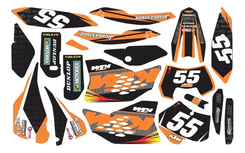 Kit Adesivo Moto Trilha Ktm Sx 125 525 2007 0,60mm 3m Mt006