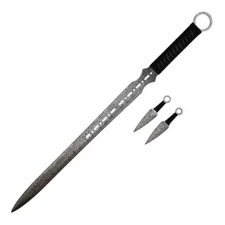 Ninjato 2 Kunais Fulltang Doble Afilado Tipo Damasco Espada