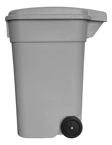 Bote De Basura 145l Con Tapa Y Ruedas En Color Gris