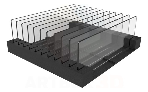 Porta Lâminas Microscópio Suporte Vidro Mesa Case