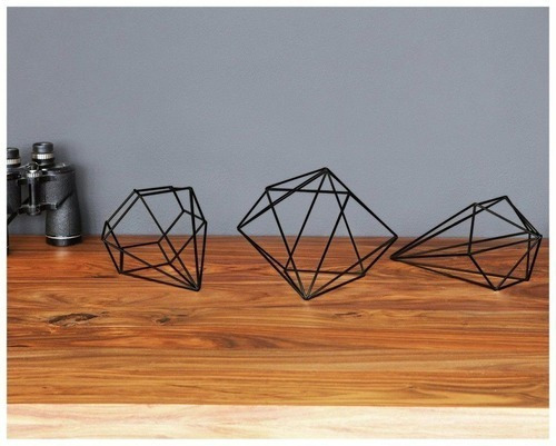 Imagem 4 de 4 de Adorno Parede / Teto / Mesa 6 Pc Prisma Preto - Umbra