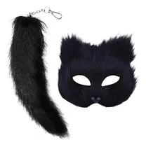 Comprar Juego De Máscaras Y Cola Therian, Máscaras Y Cola De Zorro,