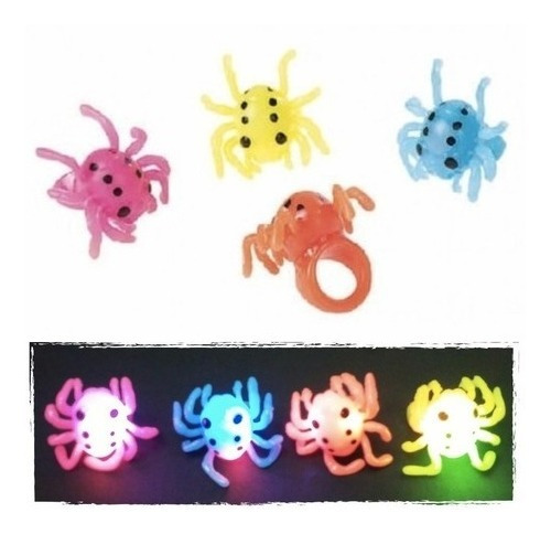 Anillos Silicona Luminoso Led Araña X1 U Fiestas Carioca 