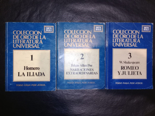 Lote 3 Ejemplares Colección De Oro De Literatura Universal